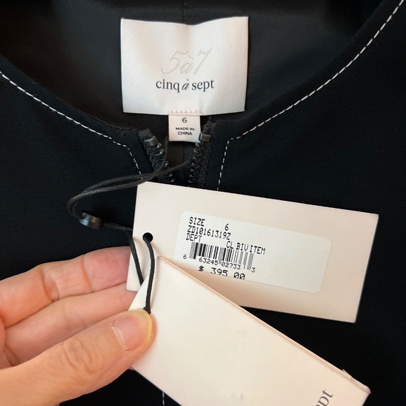 Cinq a Sept Black Sheath Dress, Size 6, NWT - Picture 4 of 11